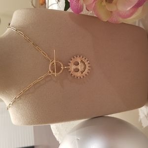 Cato Goldtone Smiley Face Medallion Necklace